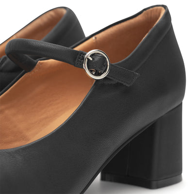 WODEN STB WOMENS Cathy Mary Jane Heels 020 Black
