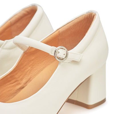 WODEN STB WOMENS Cathy Mary Jane Heels 730 Whisper White