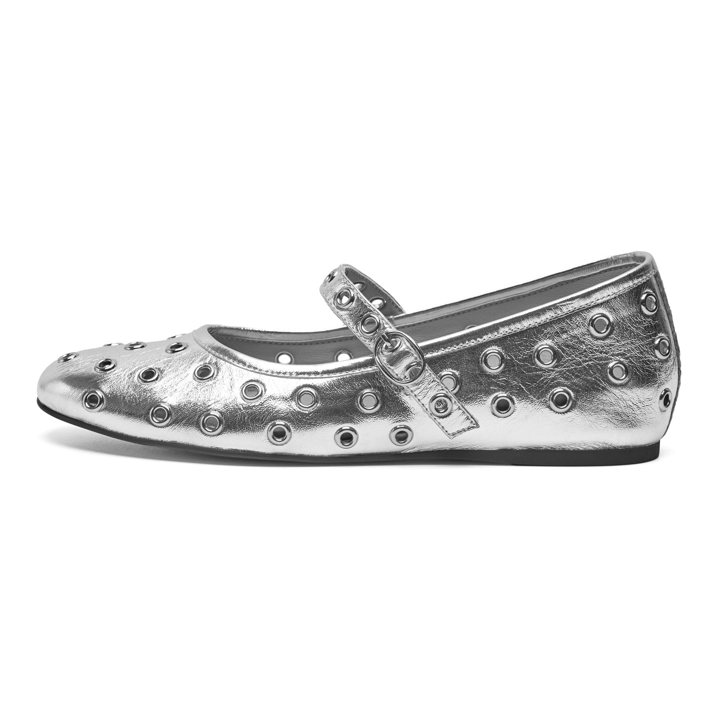 WODEN STB WOMENS Cristel Metallic Ballerina 039 Silver