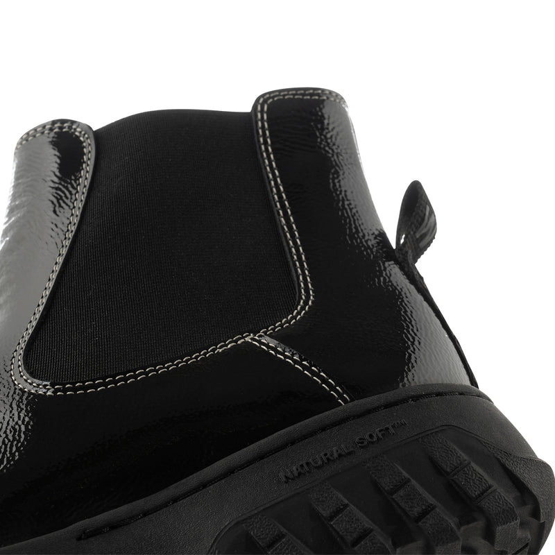 WODEN Elena Patent Boots 020 Black