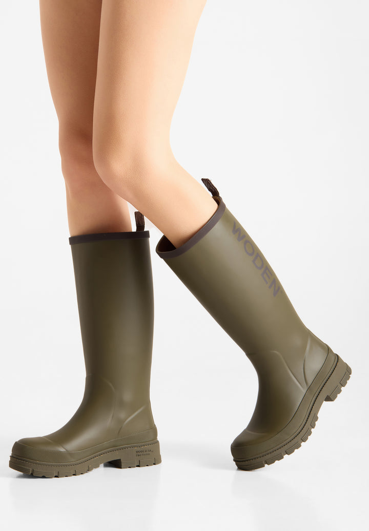 Waterproof Boots Olive Green Rain Boots Liv Waterproof Dark Olive –
