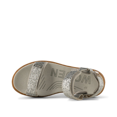 WODEN Line Glitter Sandals 039 Silver