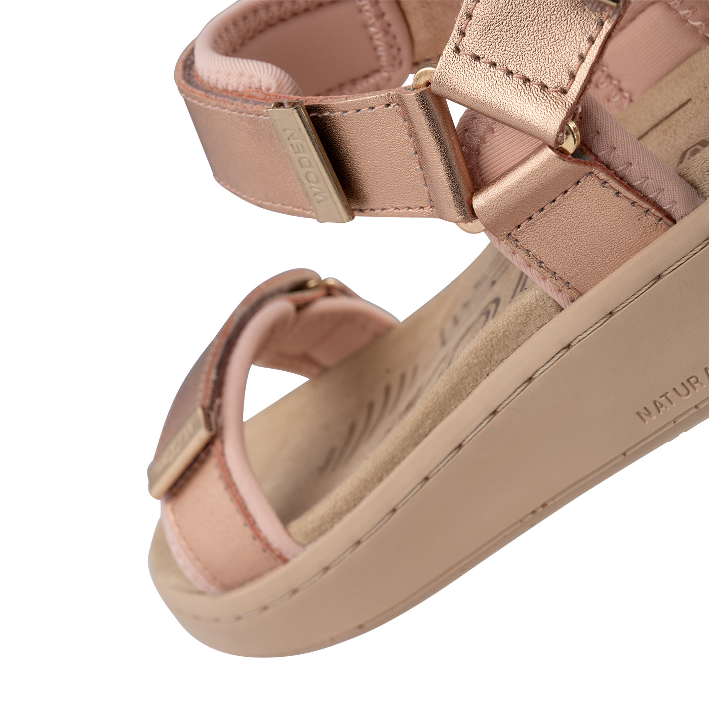 WODEN Line Metallic Sandals 023 Rose