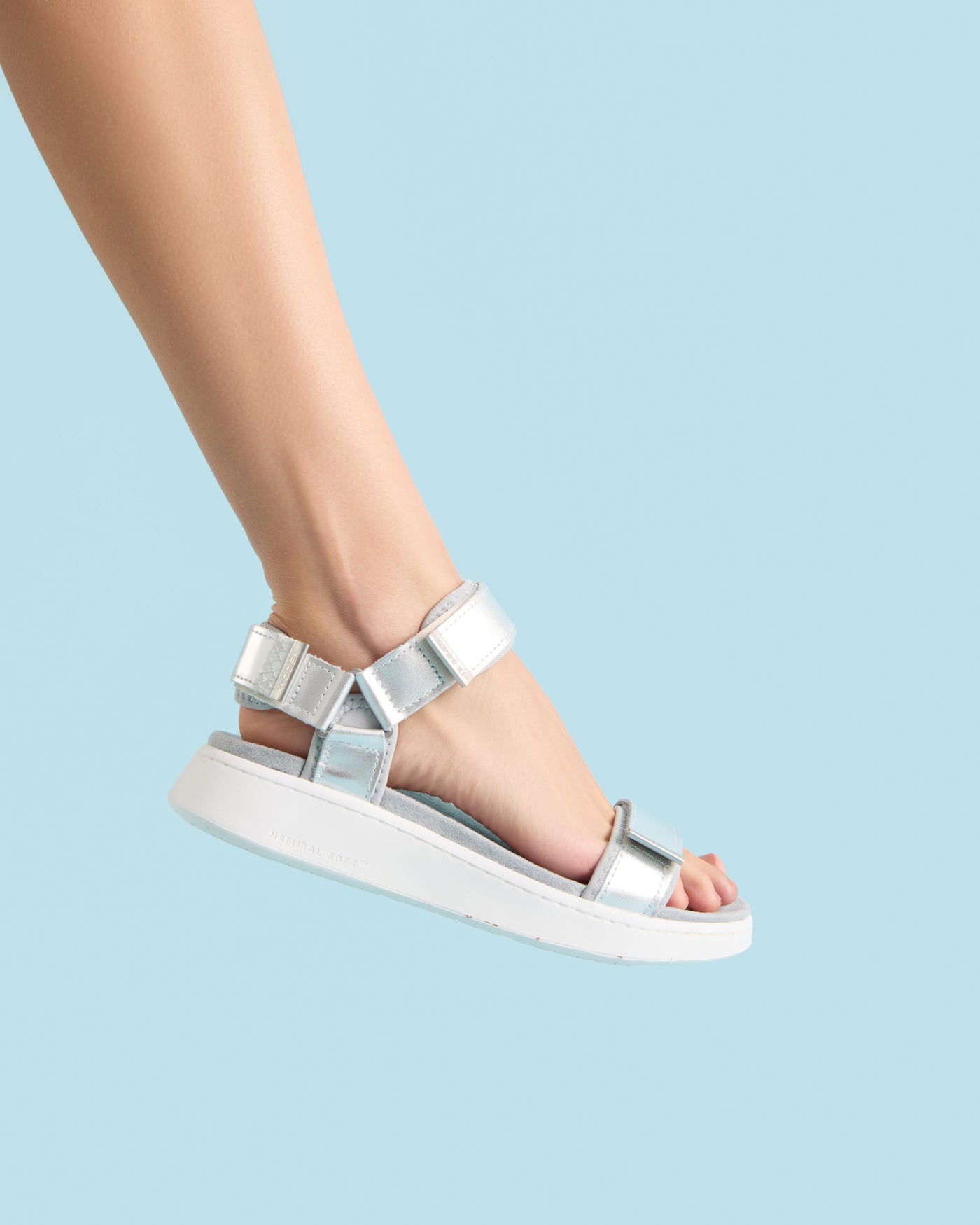 WODEN Line Metallic Sandals 039 Silver