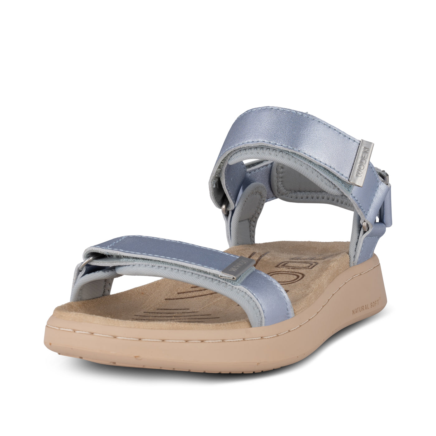 WODEN Line Metallic Sandals 522 Ice Blue