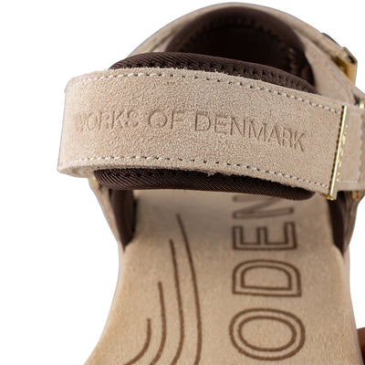 WODEN Line Suede Sandals 852 Coffee Cream