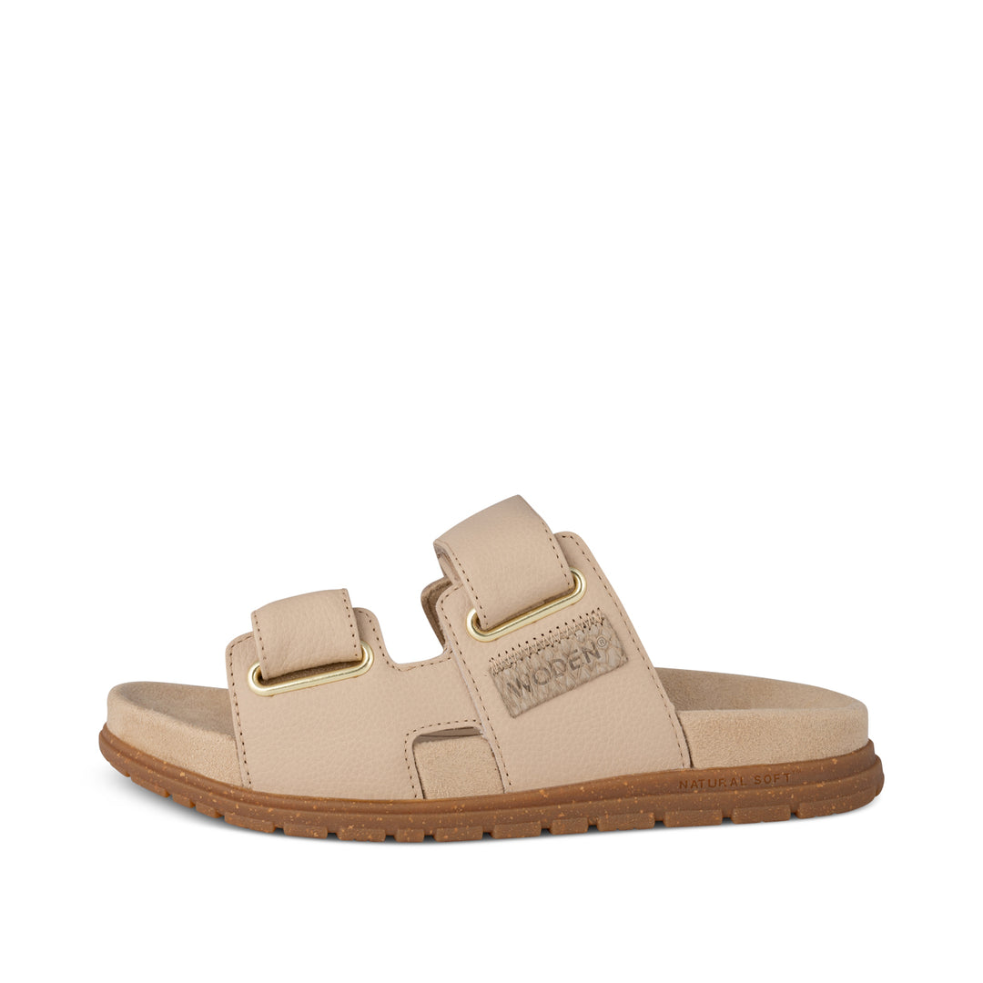 CDL Teddy Sandals Sサイズ ØMI Adelle Black Chunky Velcro Strap Flat Sandals | SIMMI London