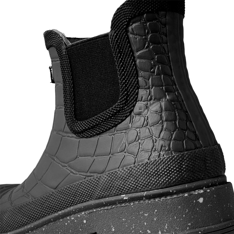 WODEN Liv Croco Waterproof Rubber Boots 020 Black