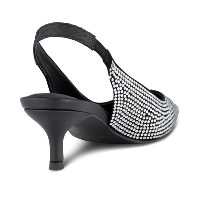 WODEN STB WOMENS Maxine Slingback Crystal Heels 020 Black