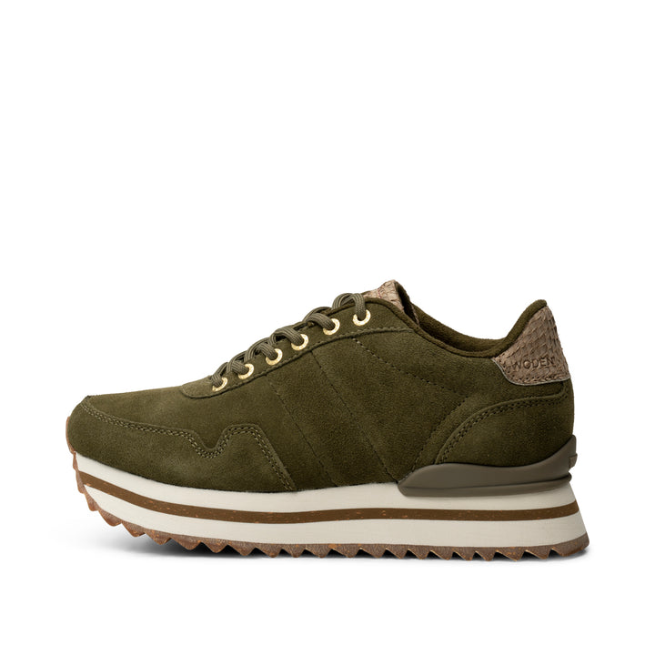 Nora III Suede Plateau Dark Olive - Main Image