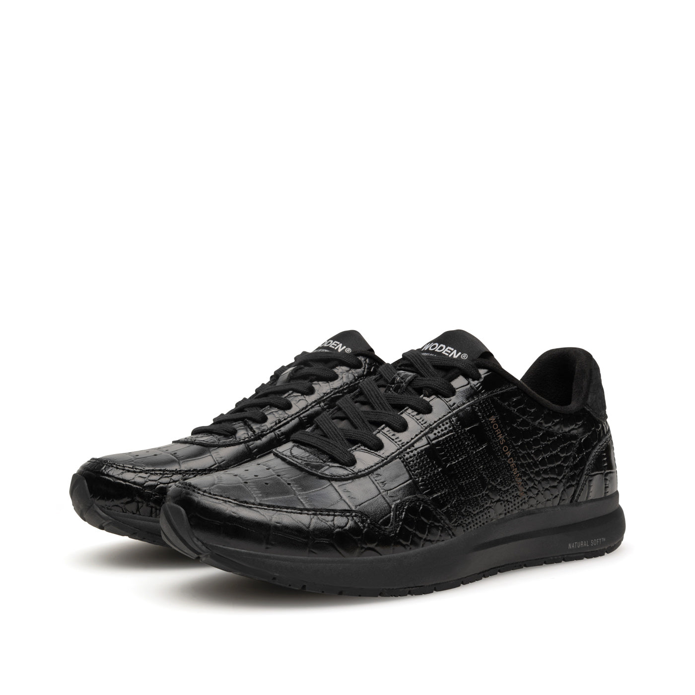 WODEN Nora Natural Soft Croco Sneakers 020 Black