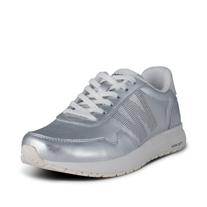 ドリス　ヴァン　ノテン　メタリック　シルバー レザー　スニーカー37 ドリス ヴァン ノテン メタリック シルバー レザー スニーカー37