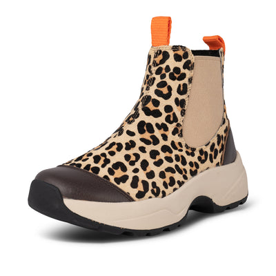 WODEN Silje Cowhair Boots 215 Coffee Cream/Leopard