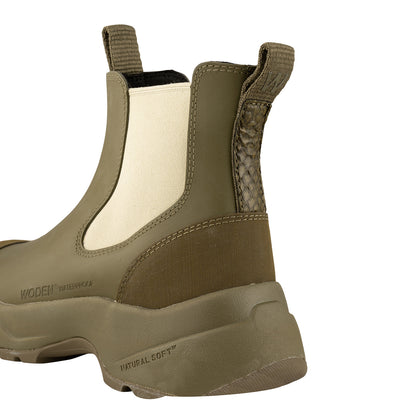 WODEN Siri Waterproof Rubber Boots 202 Dark Olive/Alfalfa