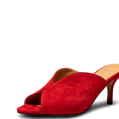 WODEN Valentine sandal suede Heel Sandals 123 Fire Red