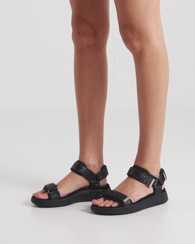 WODEN Line Glitter Sandals 020 Black